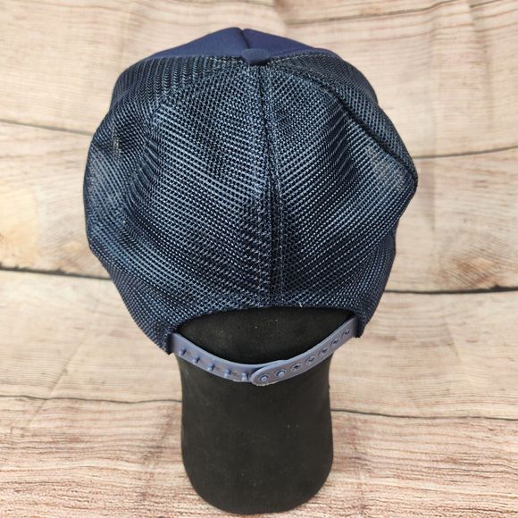 Vintage Gold Leaf Eagle Trucker Hat Cap Blue The Field Company Accessories - Picture 2 of 4